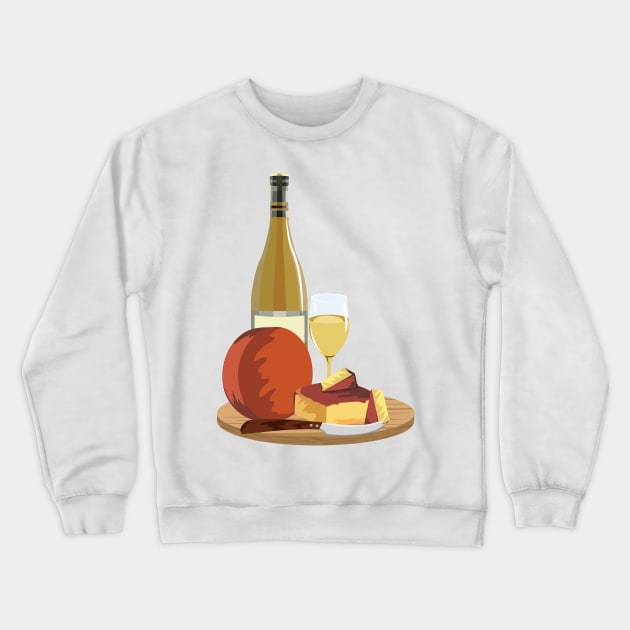 Wine and Cheese Crewneck Sweatshirt by SWON Design